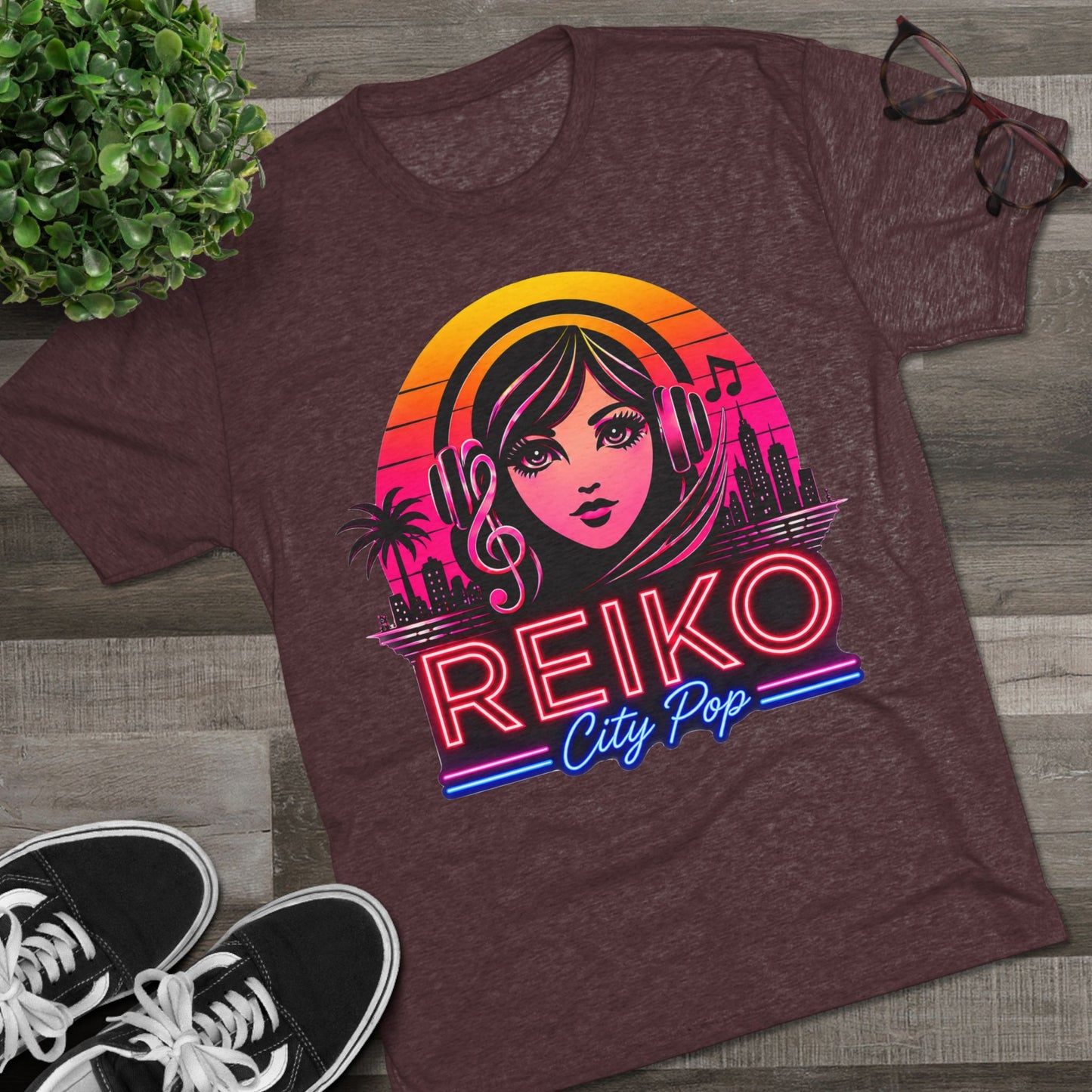 Official Reiko Citi Pop Sunset Logo Tee - Premium Tri-Blend Assorted Colors