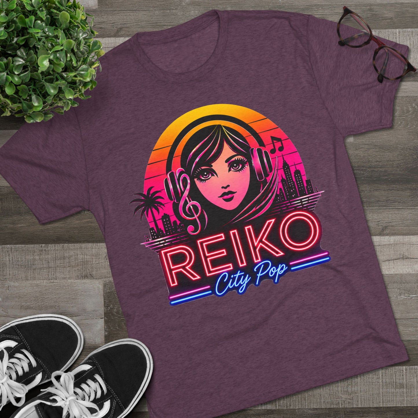 Official Reiko Citi Pop Sunset Logo Tee - Premium Tri-Blend Assorted Colors