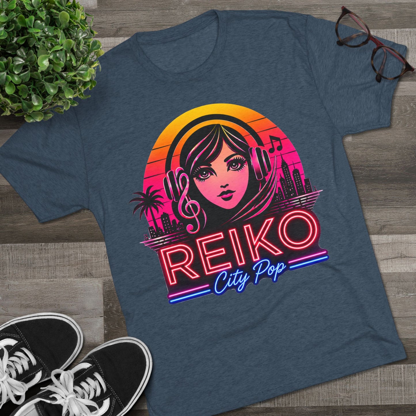 Official Reiko Citi Pop Sunset Logo Tee - Premium Tri-Blend Assorted Colors